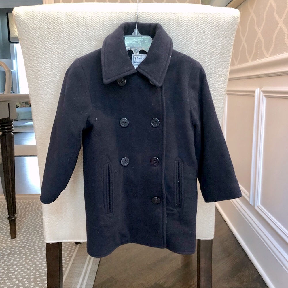 Handsome EUC navy blue Florence Eiseman pea coat size 4